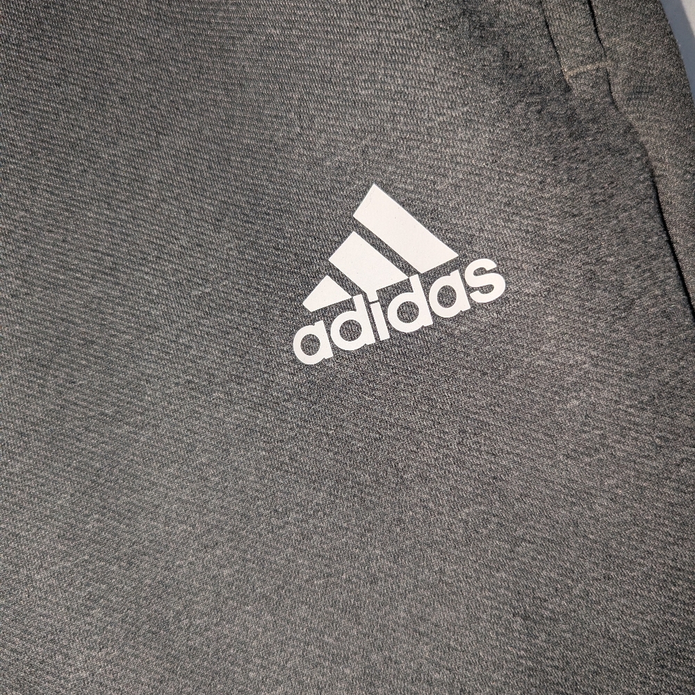 Adidas Men's XL Gray Straight Leg Joggers With Zipper Pockets - Picture 3 of 7